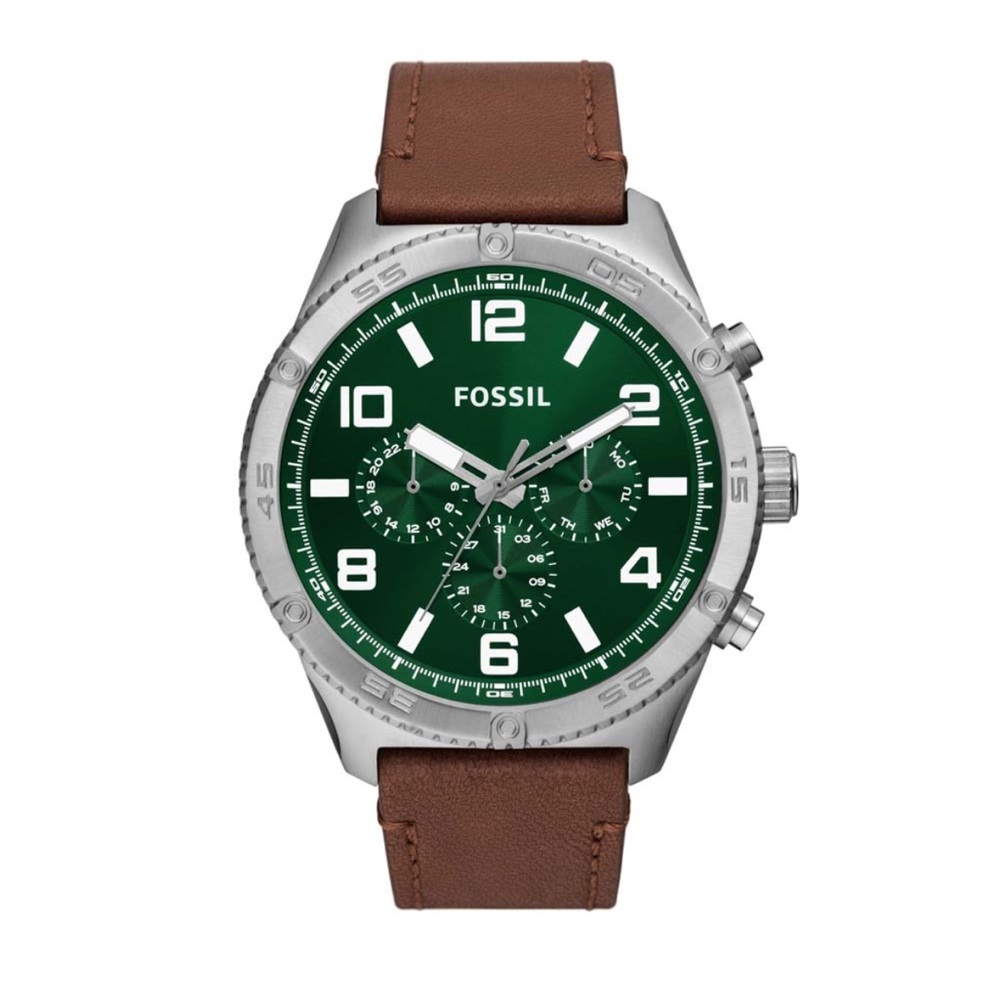 NEW Fossil Brox Multifunction Brown Leather Watch